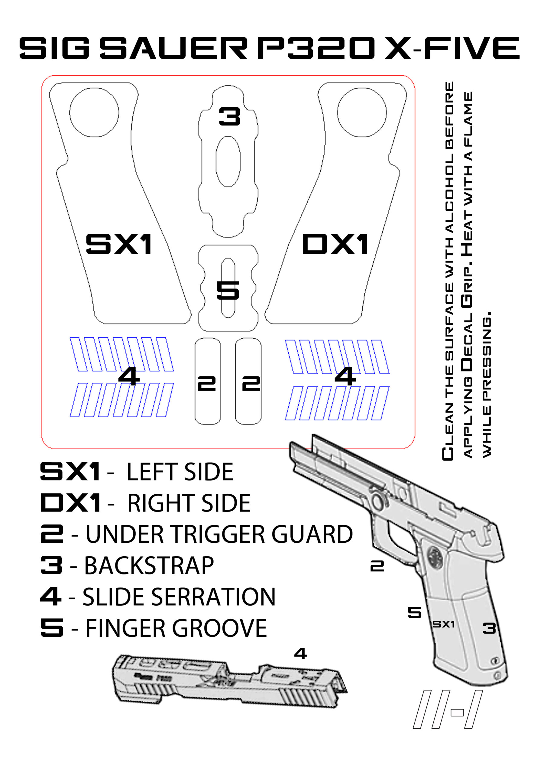 Decal Grip for Sig Sauer P320 X-FIVE