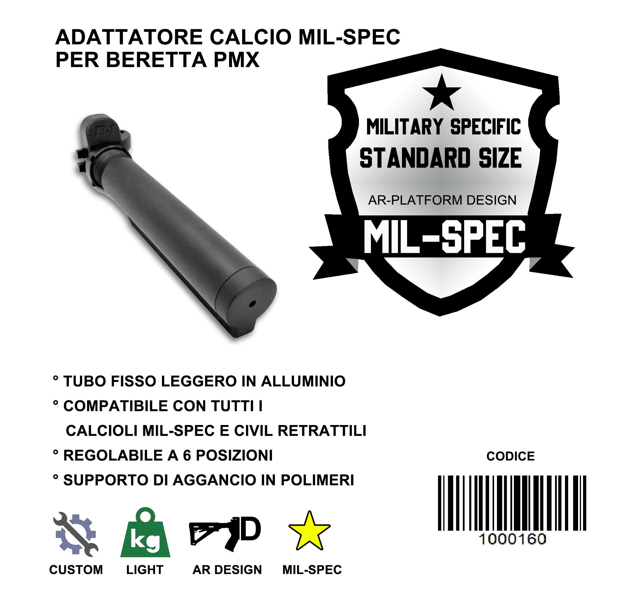 AR-1 Buttstock Adapter for Beretta PMX